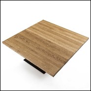 Dining Table in solid natural aromatic cedar wood and with raw steel 154-Cedar and Steel