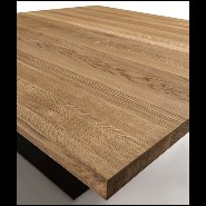 Table de repas en bois de cèdre aromatique naturel et massif et en acier brut 154-Cedar and Steel