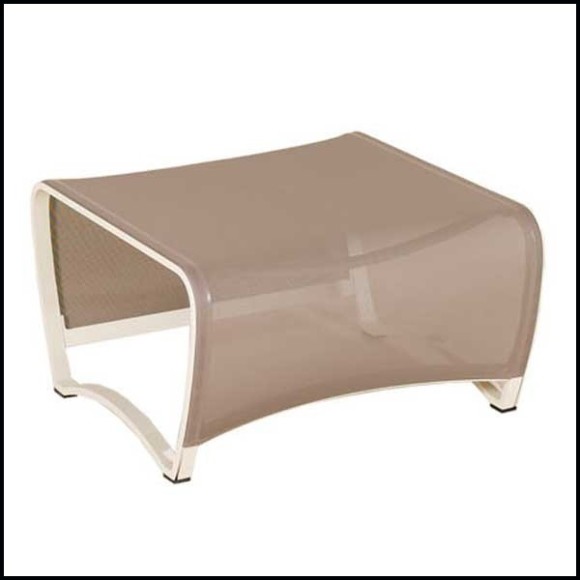 Pouf en aluminium blanc 46 - Jet Stream - Pacific Compagnie.