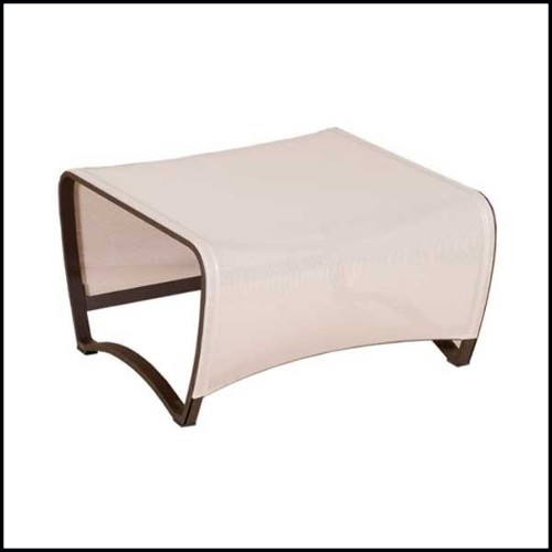 Pouf en aluminium blanc 46 - Jet Stream - Pacific Compagnie.