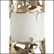 Lampe de table avec structure en bronze forgé massif et sélénite solide 179-Anna