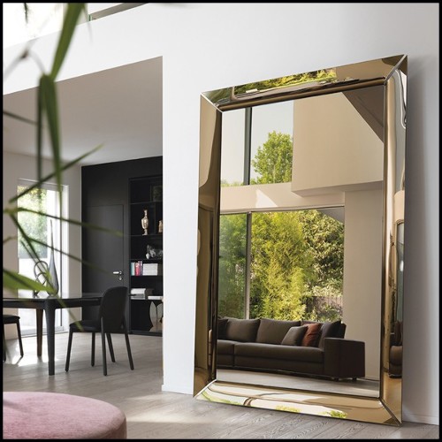 Grand miroir avec cadre en verre finition bronze 146-Art Frame Bronze