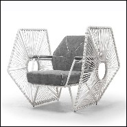 Fauteuil avec structure finition blanche et avec dossier et assise gris 178-Star Wars Fighter