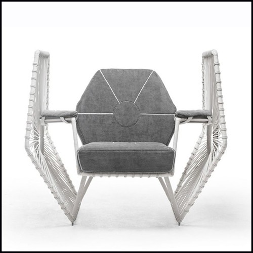 Fauteuil avec structure finition blanche et avec dossier et assise gris 178-Star Wars Fighter