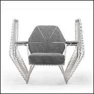 Fauteuil avec structure finition blanche et avec dossier et assise gris 178-Star Wars Fighter