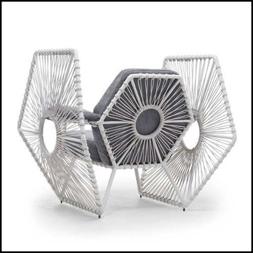 Armchair white finish with grey back and seat 178-Star Wars Fighter