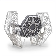 Fauteuil avec structure finition blanche et avec dossier et assise gris 178-Star Wars Fighter
