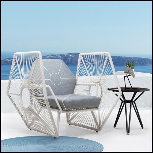 Fauteuil avec structure finition blanche et avec dossier et assise gris 178-Star Wars Fighter
