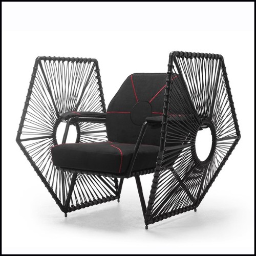 Fauteuil avec structure finition blanche et avec dossier et assise gris 178-Star Wars Fighter