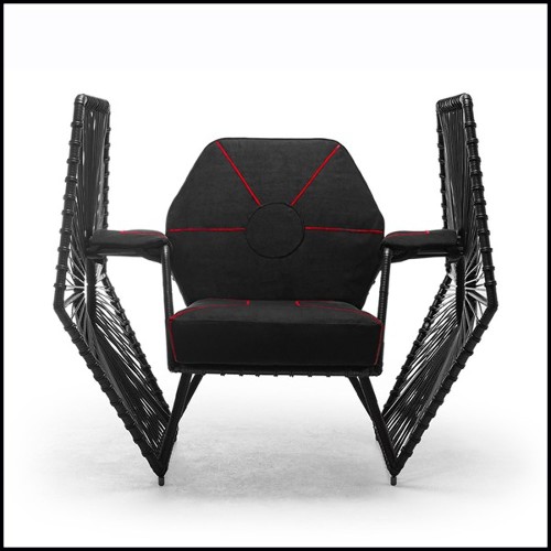Fauteuil avec structure finition blanche et avec dossier et assise gris 178-Star Wars Fighter