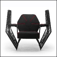 Fauteuil avec structure finition blanche et avec dossier et assise gris 178-Star Wars Fighter