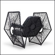 Fauteuil avec structure finition blanche et avec dossier et assise gris 178-Star Wars Fighter