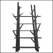 Bibliothèque entièrement fabriquée à la main en chêne massif finition brun foncé 178-Tree Silhouette
