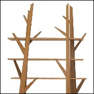 Bibliothèque entièrement fabriquée à la main en chêne massif finition brun foncé 178-Tree Silhouette