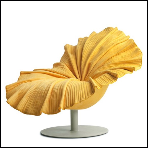 Armchair made with microfiber reinforced polymer in yellow finish 178-Eyelet