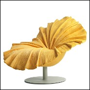 Armchair made with microfiber reinforced polymer in yellow finish 178-Eyelet