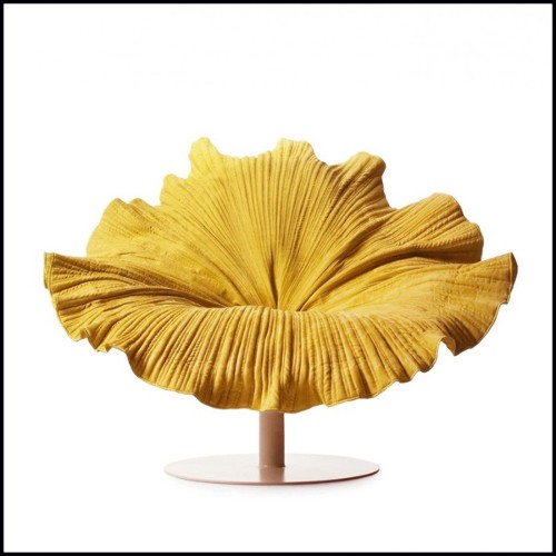 Armchair made with microfiber reinforced polymer in yellow finish 178-Eyelet