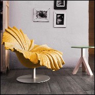 Armchair made with microfiber reinforced polymer in yellow finish 178-Eyelet