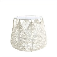 Table d'appoint finition Black avec structure en acier et tresse en polyéthylène 178-Hanging Top