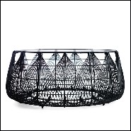 Table basse finition Black or White avec structure en acier et tresse en polyéthylène 178-Hanging Top