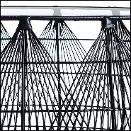 Table basse finition Black or White avec structure en acier et tresse en polyéthylène 178-Hanging Top