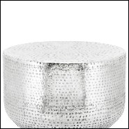 Tabouret avec structure en métal martelé à la main 162-Nickeled