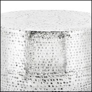 Stool with metal structure hand-hammered 162-Nickeled