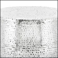 Tabouret avec structure en métal martelé à la main 162-Nickeled