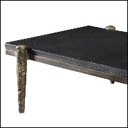 Table basse avec structure en bronze massif fabriquée à la main 179-Petra
