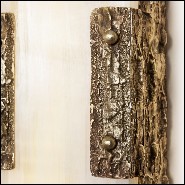 Wall lamp in solid forged bronze and in solid selenite 179-Quantum