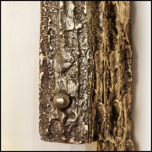 Wall lamp in solid forged bronze and in solid selenite 179-Quantum