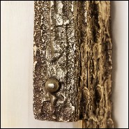 Wall lamp in solid forged bronze and in solid selenite 179-Quantum