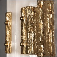 Wall lamp in solid forged bronze and in solid selenite 179-Quantum