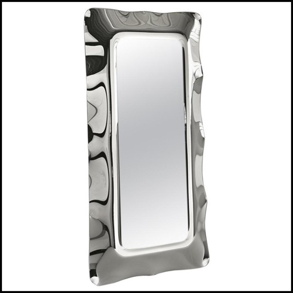 Miroir avec cadre en métal peint poli et dos argenté 146-Wavy Rectangulaire