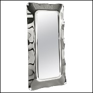 Miroir avec cadre en métal peint poli et dos argenté 146-Wavy Rectangulaire