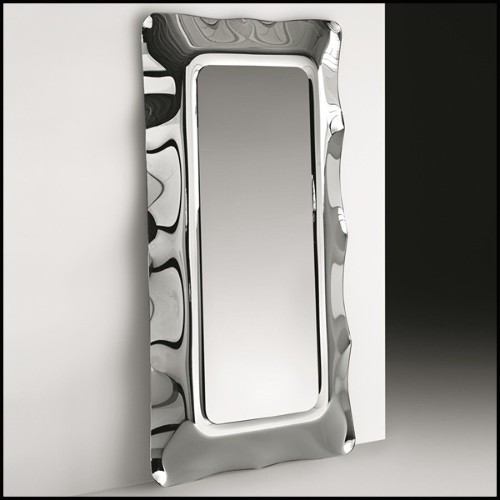 Miroir avec cadre en métal peint poli et dos argenté 146-Wavy Rectangulaire
