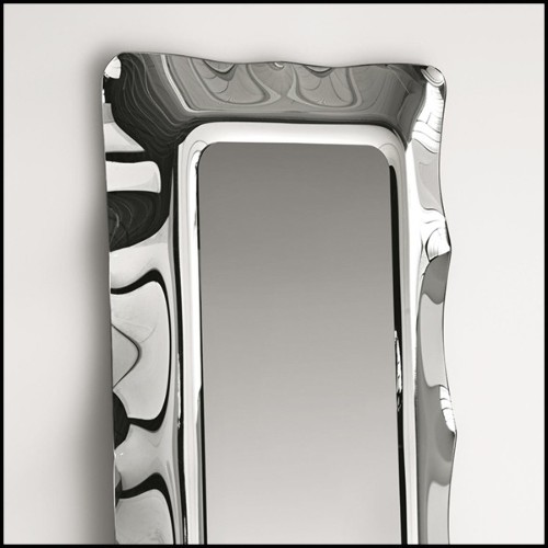 Miroir avec cadre en métal peint poli et dos argenté 146-Wavy Rectangulaire