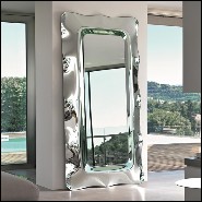 Miroir avec cadre en métal peint poli et dos argenté 146-Wavy Rectangulaire