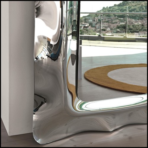 Miroir avec cadre en métal peint poli et dos argenté 146-Wavy Rectangulaire