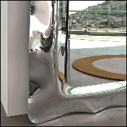 Miroir avec cadre en métal peint poli et dos argenté 146-Wavy Rectangulaire