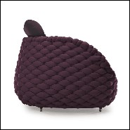 Armchair upholstered with foam and covered with polypile and wool fabric in charcoal finish 178-Knotted Up
