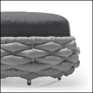 Stool upholstered with foam and covered with polypile and wool fabric in charcoal finish 178-Knotted Up