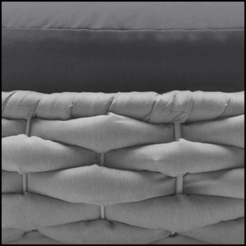 Stool upholstered with foam and covered with polypile and wool fabric in charcoal finish 178-Knotted Up