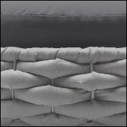 Stool upholstered with foam and covered with polypile and wool fabric in charcoal finish 178-Knotted Up