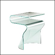 Table d'appoint moulée dans une plaque de verre clair incurvée de 10 mm d'épaisseur 146-Wavy Glass