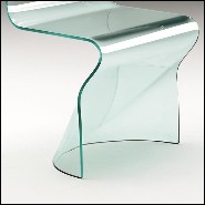 Table d'appoint moulée dans une plaque de verre clair incurvée de 10 mm d'épaisseur 146-Wavy Glass