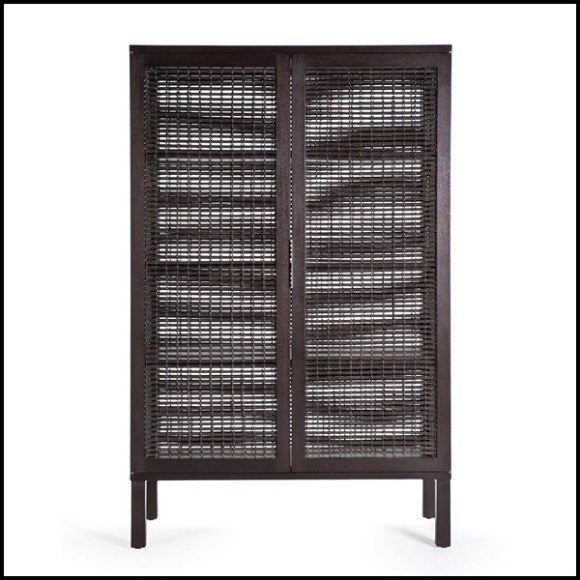 Cabinet avec structure en bois de noyer et bois d'érable finition marron 178-Beijing