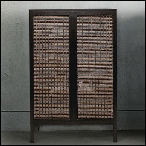 Cabinet avec structure en bois de noyer et bois d'érable finition marron 178-Beijing