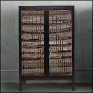 Cabinet in brown finish made with solid walnut wood and solid maple wood 178-Beijing