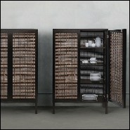 Cabinet avec structure en bois de noyer et bois d'érable finition marron 178-Beijing